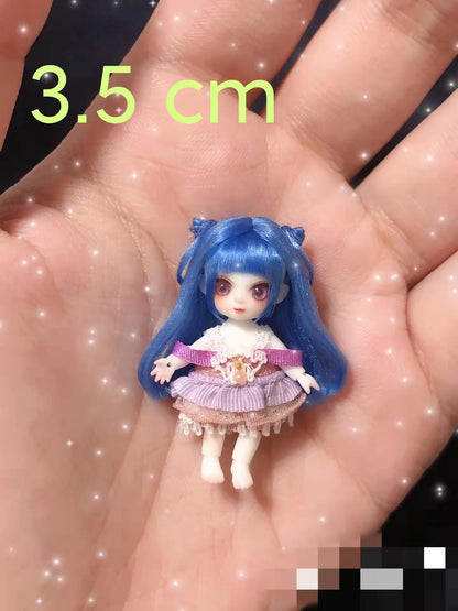 SD mini doll 3.5 cmBJD naked girl doll Kawaii girl toy DIY thumb doll