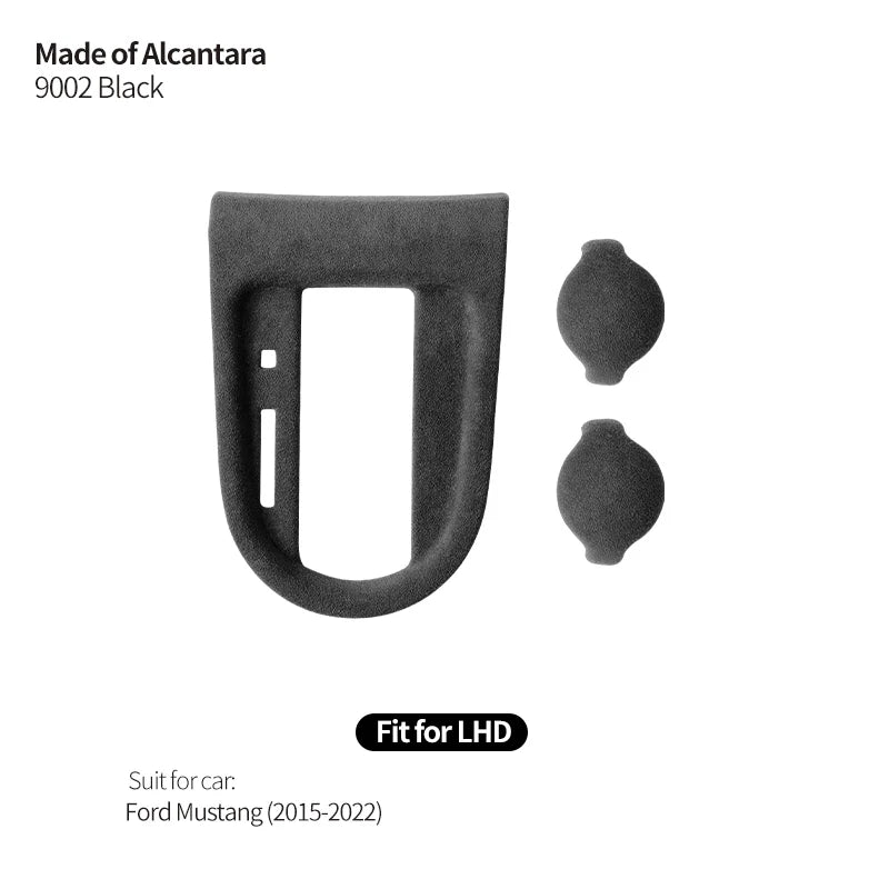 Made of Alcantara For Mustang Car Center Console Gear Shift Panel Trim Sticker and Gear Shift Boot Cover Interior Accessories