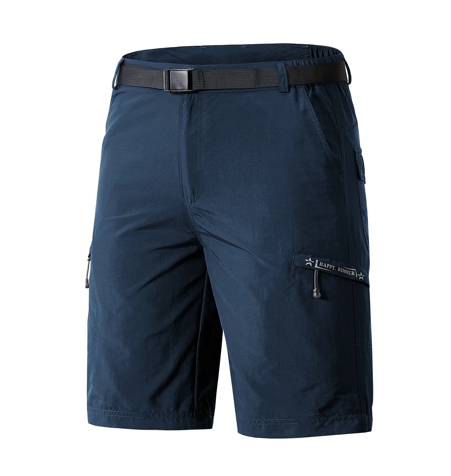 Men's Cargo Shorts Thin Loose Casual Workwear Man Summer Ice Silk Quick Dry Sporty Mid-Length Straight Leg Cotton Short Pants