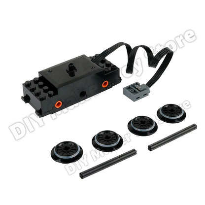 MOC Train Motor Wheel Kit Building Blocks Technology Parts Pack Power Functions Train Expansion Bricks Accessories Toys for Kids