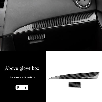 Real Soft Carbon Fiber For Mazda 3 2010 2011 2012 2013 Co-pilot Dashboard Holder Trim Interior Cover Sticker Car Accessories
