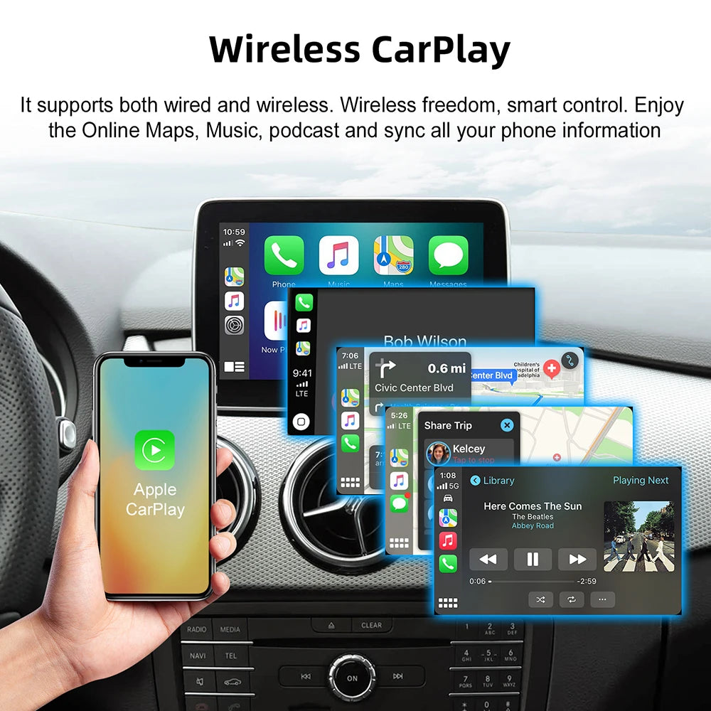 Wireless CarPlay Android Auto Decoder Box CarPlay Interface For Mercedes Benz GLE GLS CLS NTG 5.0 5.1 COMAND System 2014-2017