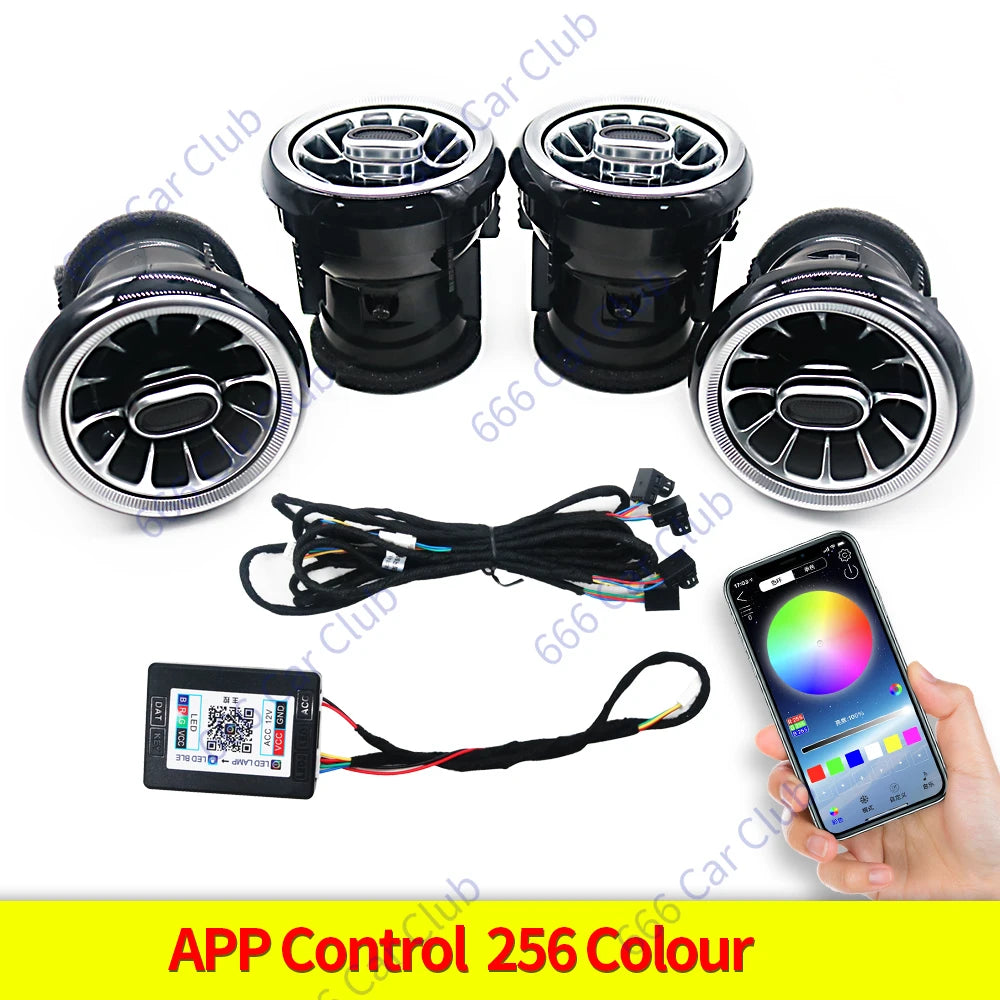 256 Colours Air Vents For Audi A3 S3 RS3 8V 8Y 8P 2004-2020 Car Dashboard Ambient Light LED Air Conditioner Outlet Nozzle Lamp