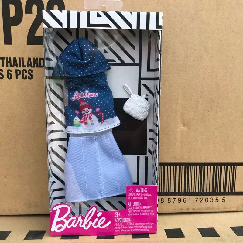 New Doll Fashion Clothing Set，Handbags，Shoes，Christmas Holiday Outfit, For Girls Play Time Dress-Up Diverse Styles Fashion Toy