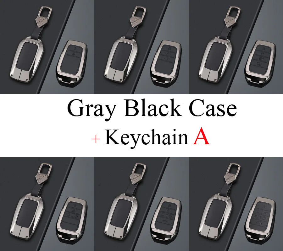 Zinc Alloy + PU Leather Car Key Case Cover For 2019-2025 Land Cruiser Highlander Camry Sienna Venza Hilux Fortuner Corolla Prius