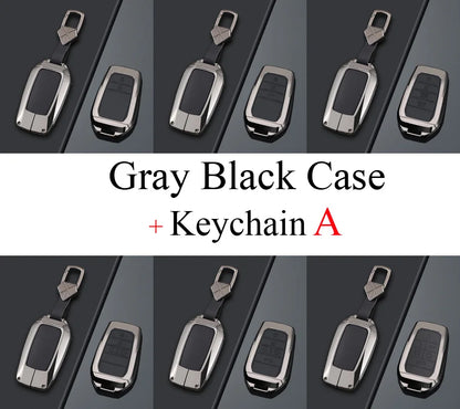Zinc Alloy + PU Leather Car Key Case Cover For 2019-2025 Land Cruiser Highlander Camry Sienna Venza Hilux Fortuner Corolla Prius