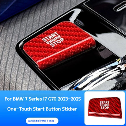 For BMW 5 7 X3 series i5i7 G45 G60 G70 2023-2026 Real carbon fiber one-key start button decorative stickers interior accessories