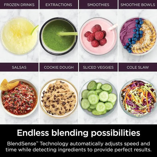 Ninja R-TB401 Detect Kitchen System Power Blender Plus Processor Pro with BlendSense Technology, Black - Certified Refurbished