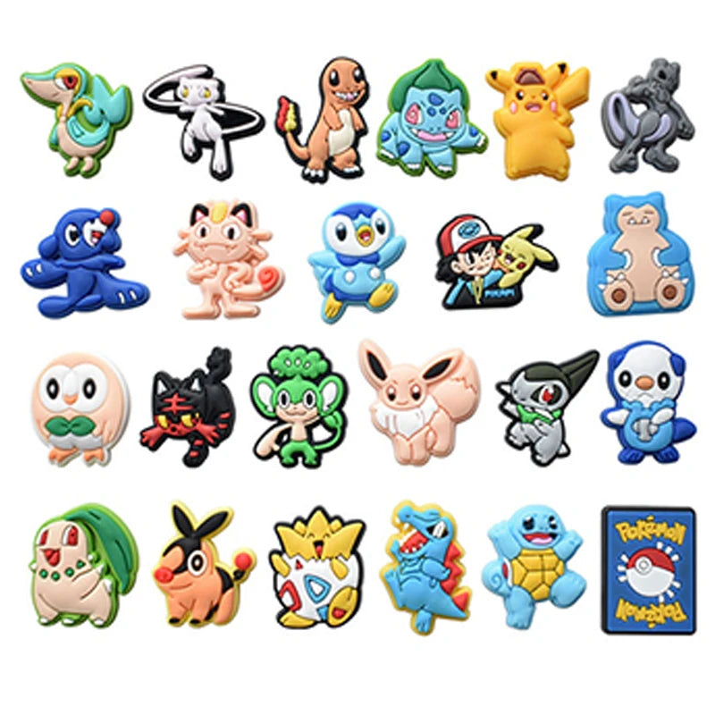 9-47Pcs Potdemiel Pokemon Shoe Charms Accessories DIY Bubble Slides Clogs Sandal Shoe Buckle Decoration For Kids X-mas Gifts