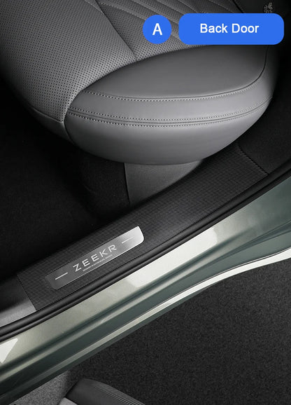 For Zeekr 001 2024 2025，Leather Car Door Anti-kick Pad Front Rear Door Protective Pad Threshold Bar Car Modification Accessories