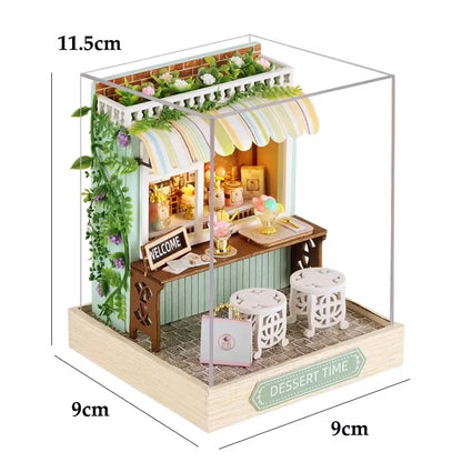 Mini Wooden Holiday Times Doll House Model Building Kits Toy Home Kit Creative Room Bedroom Decoration Furniture For Gifts