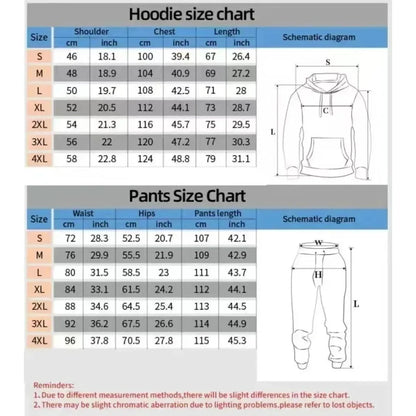 Autumn and Winter Men's and Women's 100% Pure Cotton Casual Loose Cartoon Cute Bear Print Sports Comfortable Hoodie Set