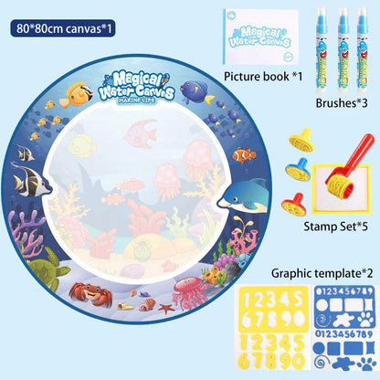 100x80CM Coloring Magic Water Drawing Mat Watercolor Painting Magic Graffiti Pad Reusable Magic Pens Educational Toys Gifts