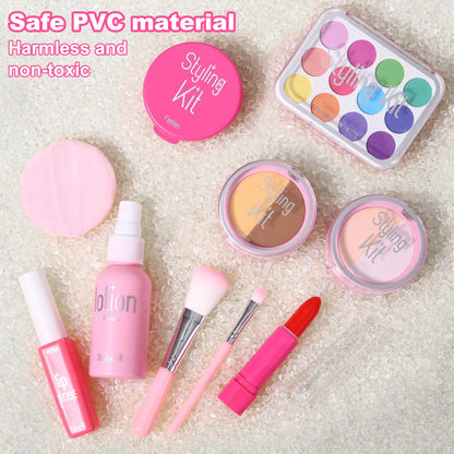 AIUAZA Children's Home Makeup Toy Set of 10, Liquid Free and Powder Free, Girl Makeup Toy, Christmas and Halloween Gift
