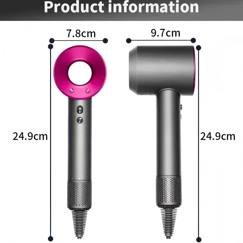 High-Speed Negative Ions Hair Dryer, Upgraded Model, Quiet, High Airflow, Constant Temp, Lightweight, Multi Nozzles in Gift Box