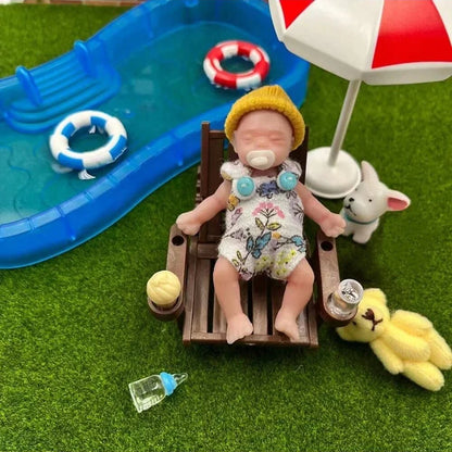 AnjoDoll 3Inch Mini Palm Silicone bebe reborn de silicona Girl Dolls With Paint Skin Washable Silicone Body Soft Reborn Doll Toy