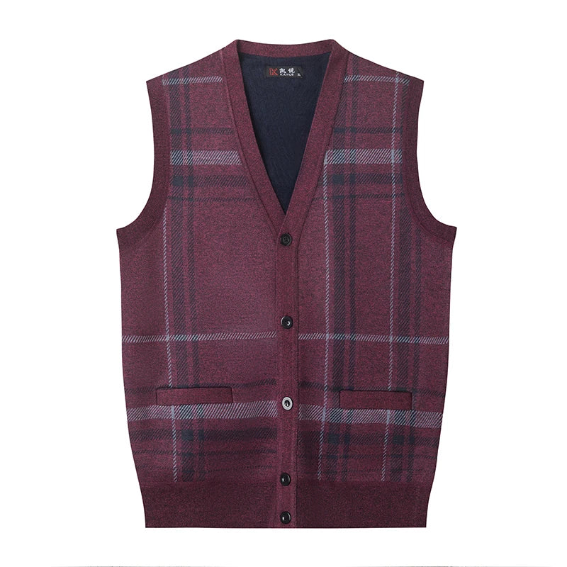 Winter 2025 with Fleece Warm Vest Vest, Vest Sweater, Men's One-piece Fleece Inner Layer Bottom Sweater, Knitted Sweater Top