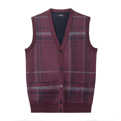 Winter 2025 with Fleece Warm Vest Vest, Vest Sweater, Men's One-piece Fleece Inner Layer Bottom Sweater, Knitted Sweater Top