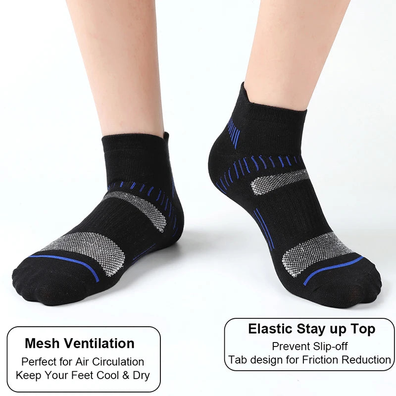 10 Pairs Running Ankle Socks Men Cotton Breathable Soft Short Socks Casual Black White Athletic Fitness Sport Socks