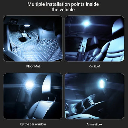 2/4pcs Multi Color Car Light Wireless Mini LED Touch Light with Remote Control Roof Light Sensor Read Lamp Car Interior Lighting
