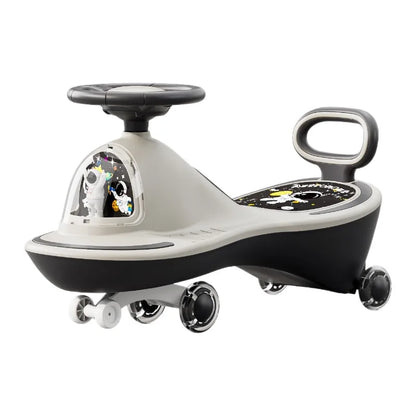 Children Wobble Car Anti Tip Swing Ride TwinSeat Unisex Silent Flashing Wheels Ages 1 9 Children's Wiggle Car