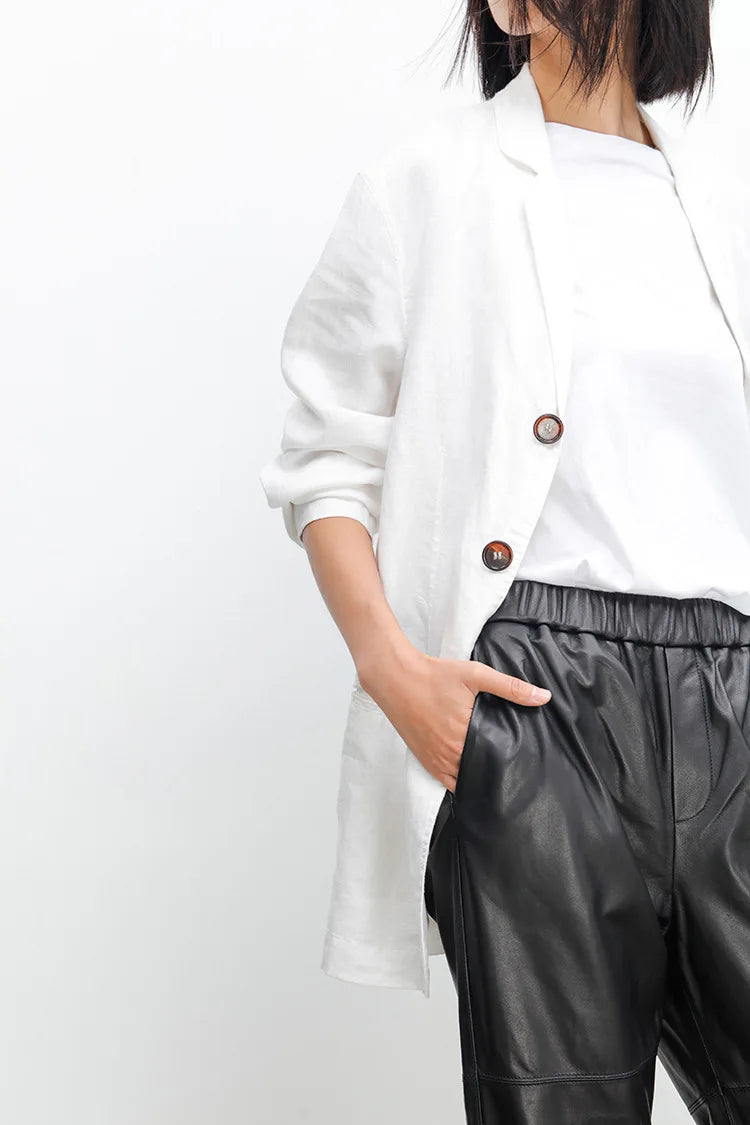 2026 New Streetwear Plus Size Pants Y2k Fashion Genuine Leather Harem Pants Women Real Sheepskin Trousers High Elastic Waist