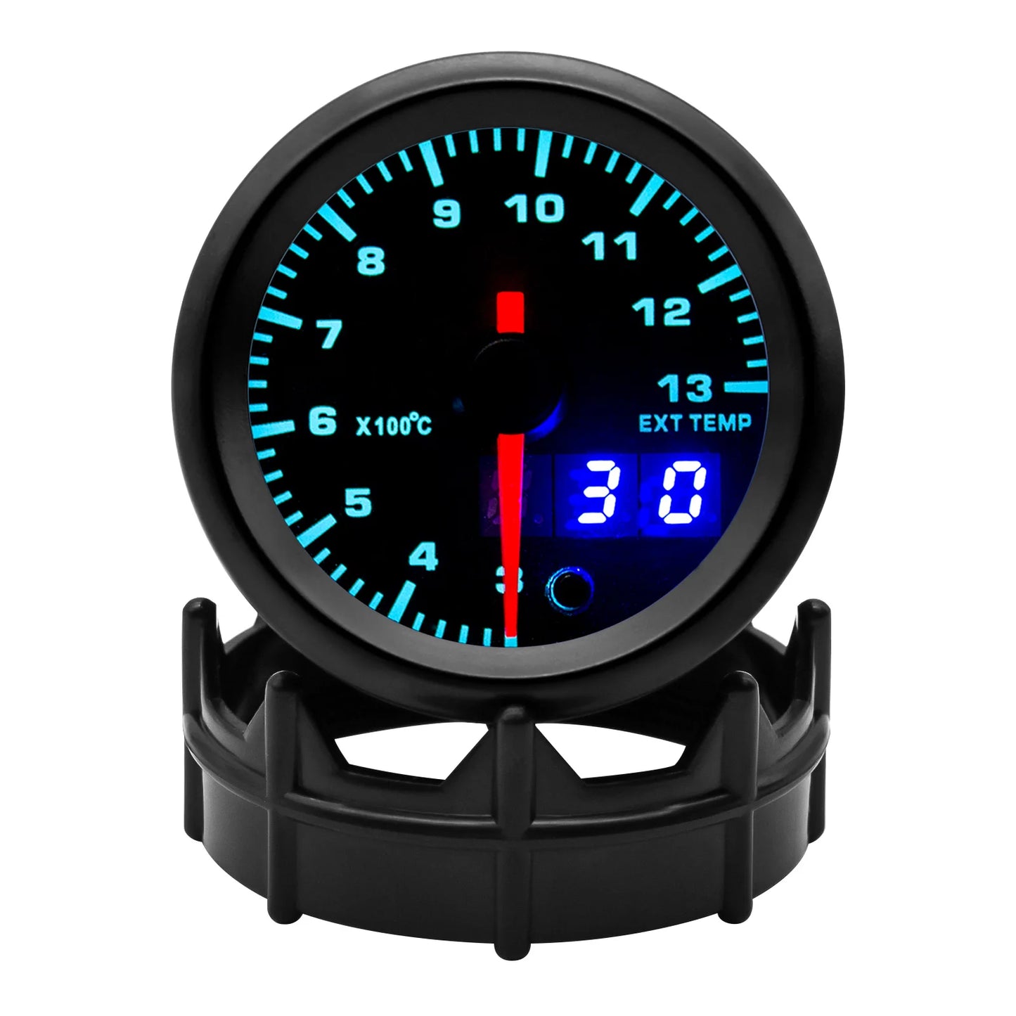 2" 52mm 7 Color LED Dual Display Gauge Boost PSI Boost BAR Water / Oil Temp Oil Pressure Voltmeter Air Fuel Ratio EGT Tachometer