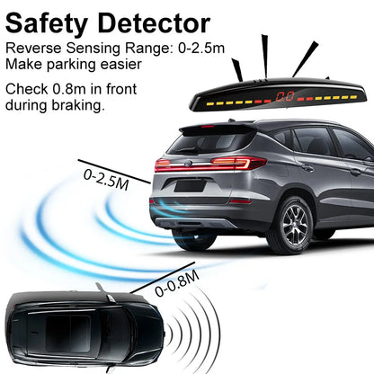 FirstSafe Factory Parking Sensor Kit Front Rear Mood Light Display 6/8 Radar Sensors Auto Backup Monitor Detector Accessories