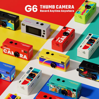 Thumb Keychain Camera 0.96 Inch Retro Mini Action Cameras 1080P Mini Camcorder Audio Video Recorder Support Memory Card for VLOG