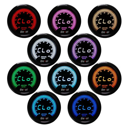 52mm Boost Water temp Oil temp Volt Vacuum Tachometer EGT Air fuel ratio Oil pressure Gauge 10 Color Car Meter