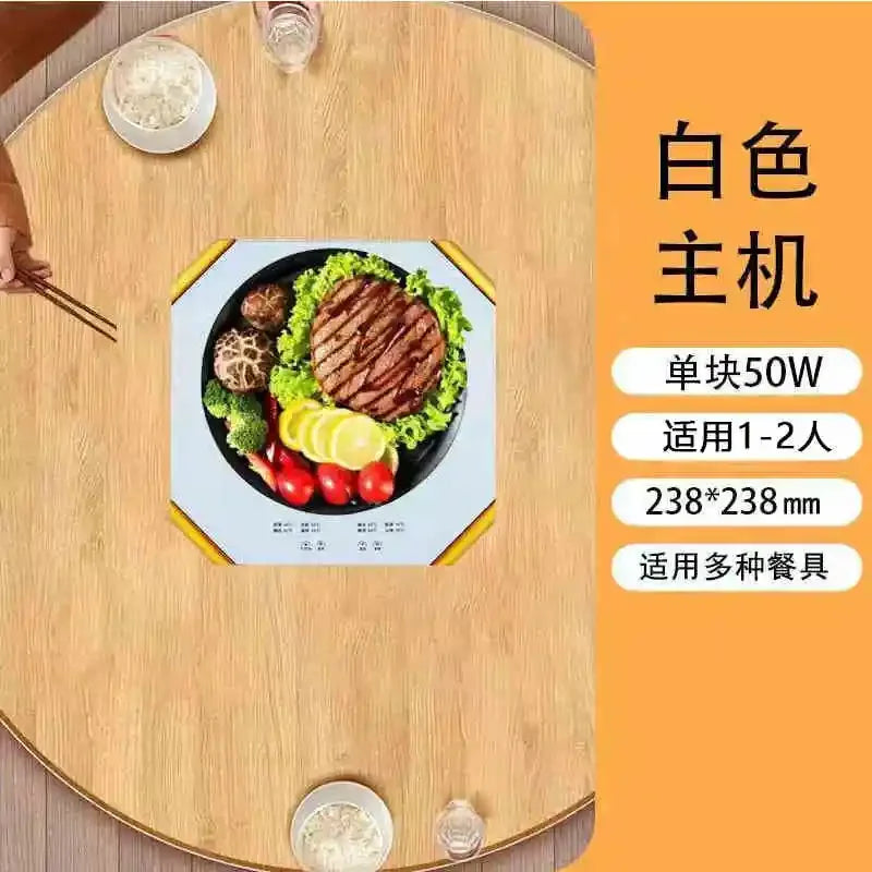220V Electric Heating Board Home Appliance Splice Stackable Heat Preservation Automatic Thermostatic Desktop Warm Dishes Board