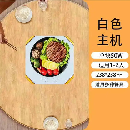220V Electric Heating Board Home Appliance Splice Stackable Heat Preservation Automatic Thermostatic Desktop Warm Dishes Board