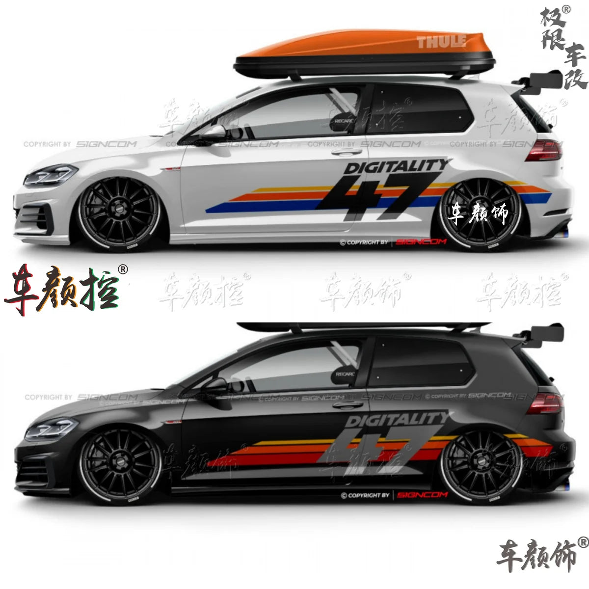 Car stickers For Volkswagen Golf8 MK5 MK6 MK7 GTI POLO customized exterior design sporty fashionable decals Vinyl  Accessories
