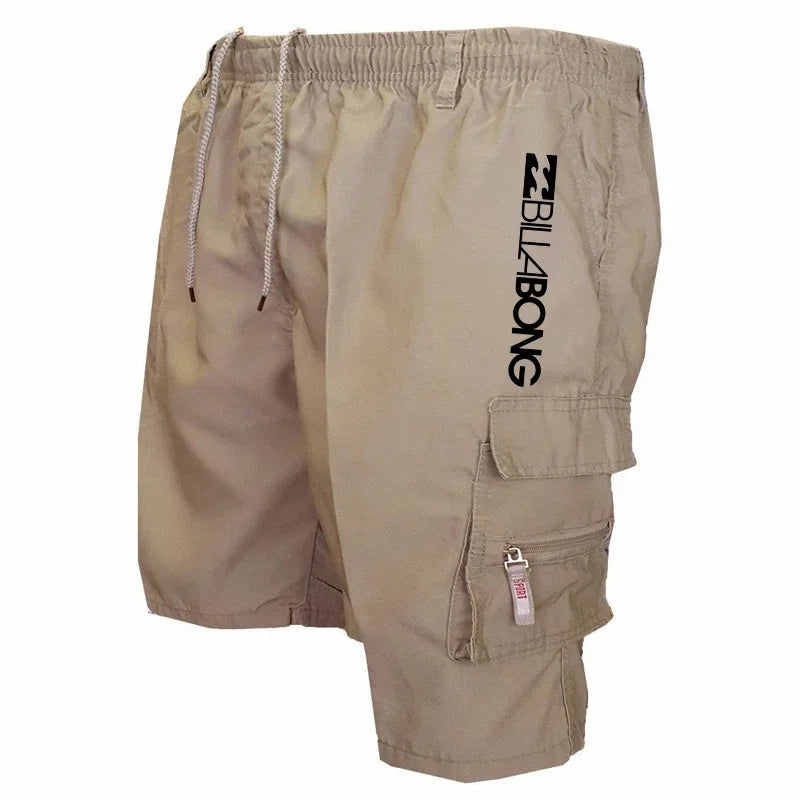 New Men's Fashion Multi-Pocket Cargo Shorts Loose Fit Basketball Sports Shorts Outdoor Running Casual Workwear Shorts