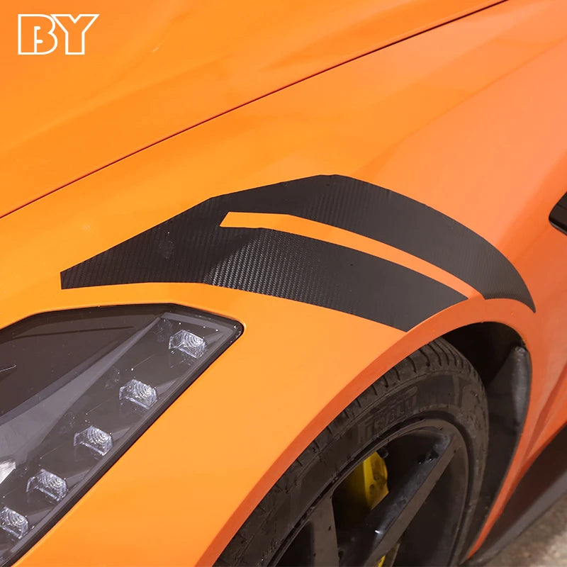 1Pair Sport Racing Side Fender Decals Car Decoration Stickers For Chevrolet Corvette C7 2014-2019 Automobile Accessories