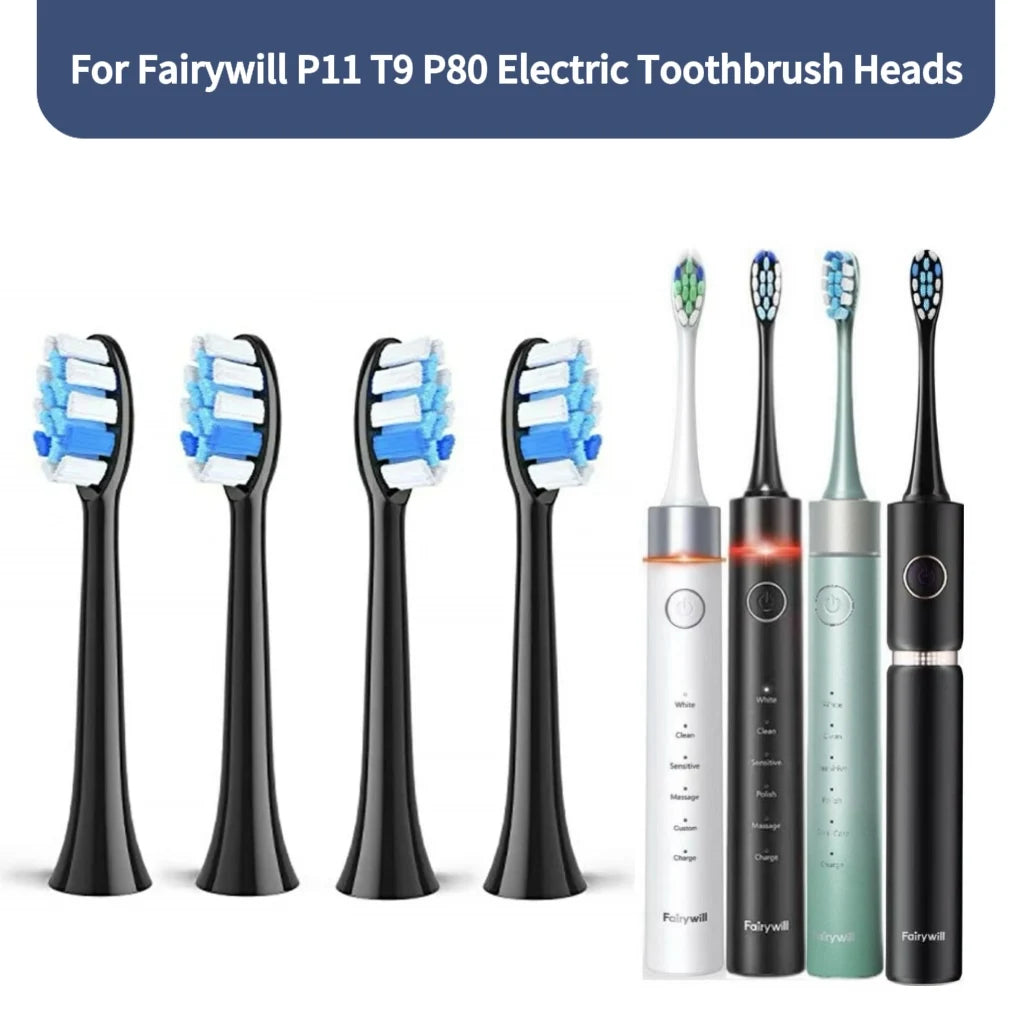 Fairywill P11 T9 P80 Electric Toothbrush Heads Compatible with Fairywill P11 T9 P80 Electric Toothbrush，4/8/16pcs
