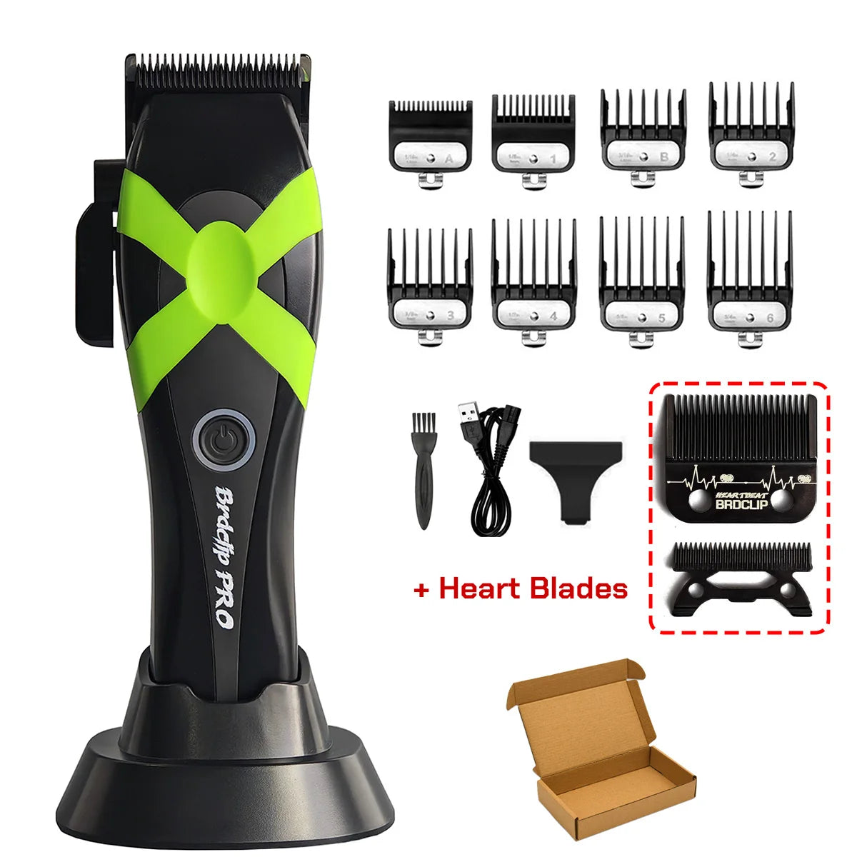 New Professional BRDCLIP M3C 8800RPM High Motor Hair Clipper DLC Blade Barber with Base 4500mAh Hair Cutting Machine Men Trimmer