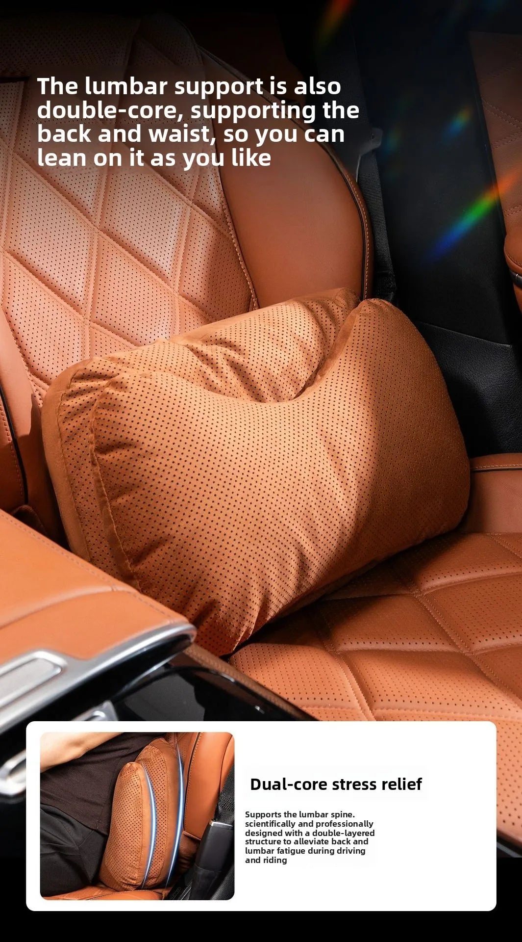 High Quality Universal SUV Car Headrest Cushion Car Seat Neck Pillow High-grade Leather Breathable Lumbar Support Car Pillow