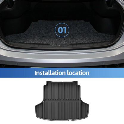 SMABEE for Hyundai Sonata 11th 2024 2025 N-line Car Cargo Liner Trunk Pad TPE 3D All Weather Protection Accessories Black