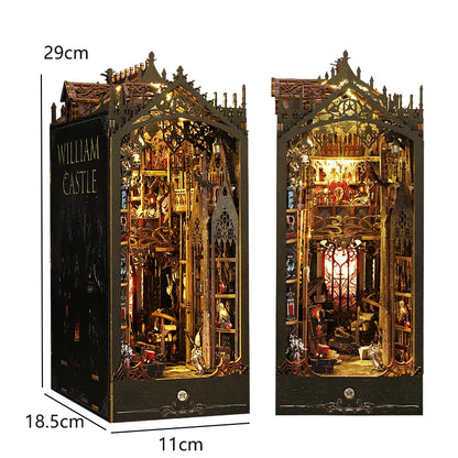Magical DIY Book Nook Kits Miniature Doll House With LED Light 3D Puzzles Building Wooden Bookshelf Bookend Toy For Adults Gifts