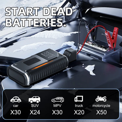 CEYYOR Car Jump Starter With 150PSI Air Pump For Auto Motorcycle, Portable 12V Car Battery Booster Starting Device Starter