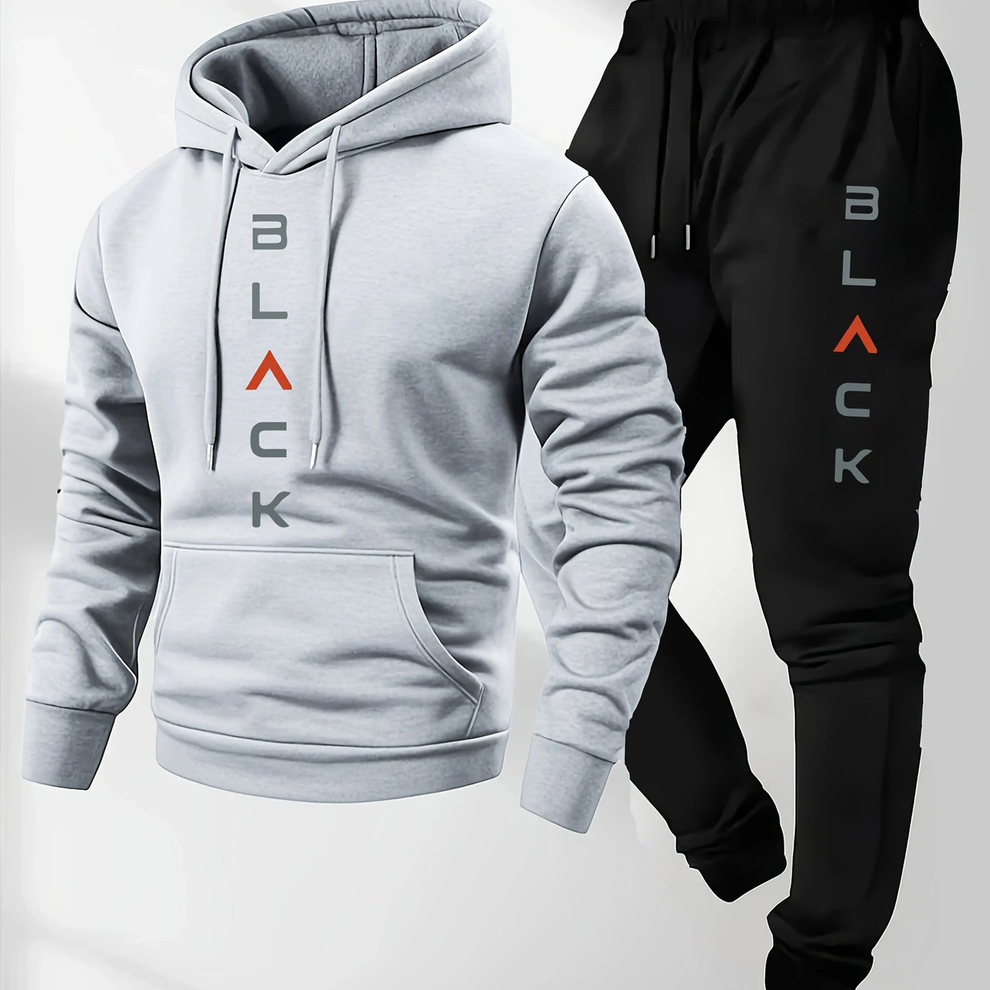 Men's fashionable printed hooded sweatshirt and sweatpants soft and comfortable autumn and winter hot item warm hooded set