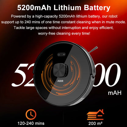Robot Vacuum Cleaner ABIR K30,Auto-empty Dock,UV Spot Cleaning,6500PA Suction,Multi-floor Map,Customized Wet Dry Room Cleaning,