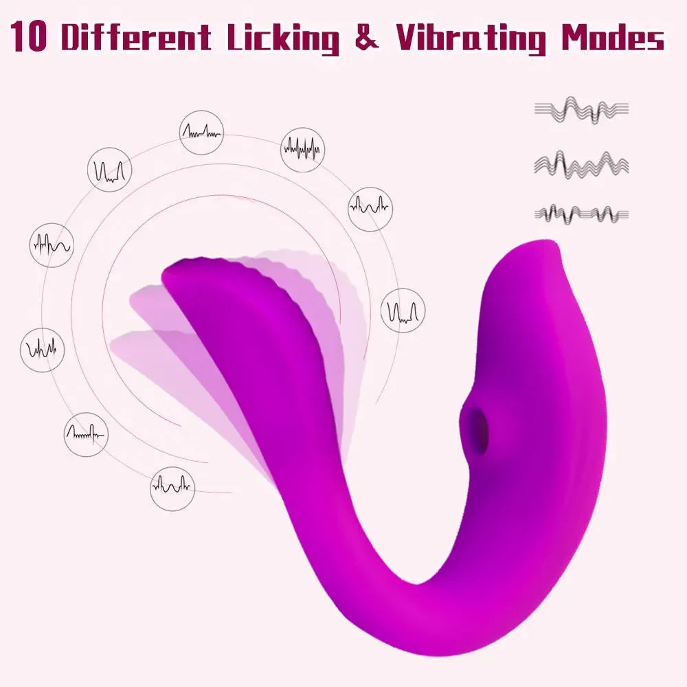 Powerful Sucking Wireless Remote Vibrator Wearable U Shaped Dildo Massager Dual Clit Stimulation Couple Adult Sex Toys for Women