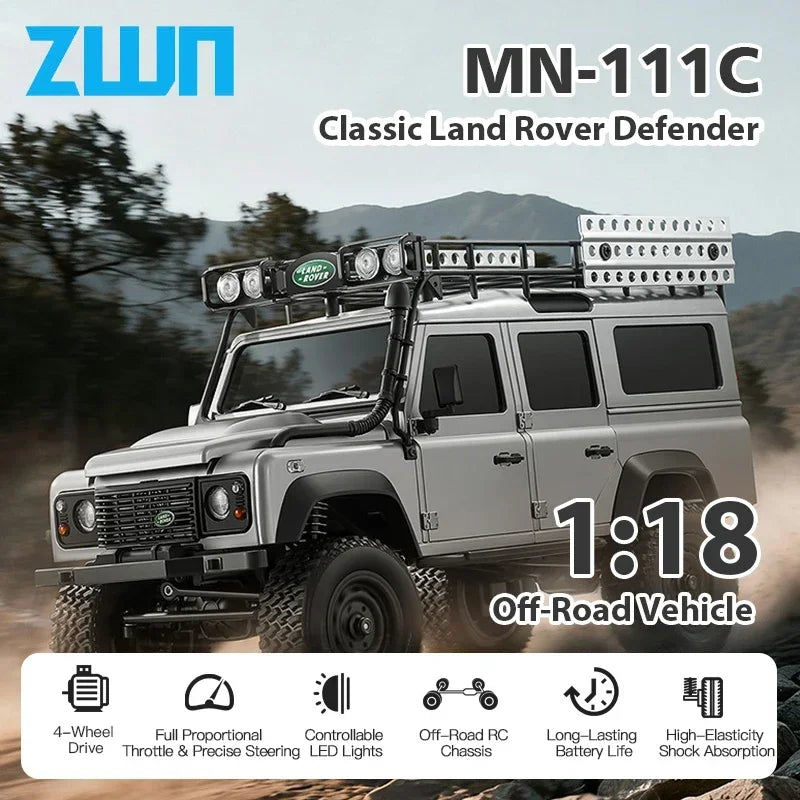 MN111C 1:18 RC Car 4WD Land Rover Defender 2.4G Full Scale Remote Control Car Truck Climbing Off-Road Vehicle Toys for Kid Gift