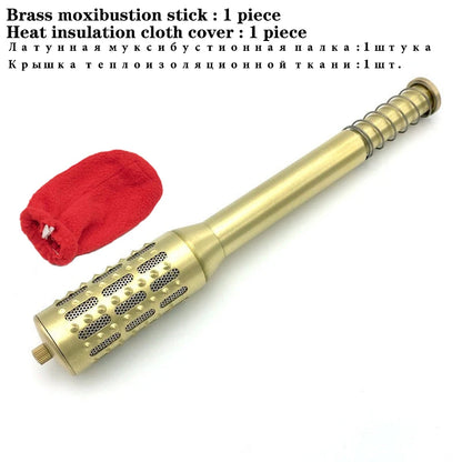 Brass Rotable Massage Stick Handhold Moxa Roll Burner Acupoint Pressure Massager Warm Body Acupuncture Meridian Health Care