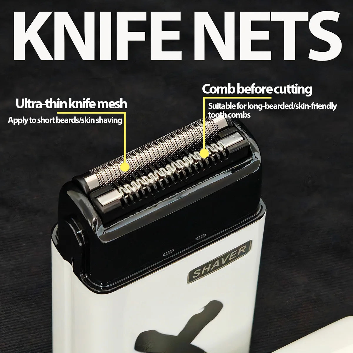 BRDCLIP FK-701 Waterproof Professional Electric Shaver Reciprocating Dry Wet Two Shave Beard Hair Trimmer