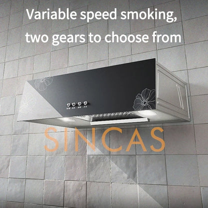 Kitchen Ventilator Suction Range Hood Strong Suction Force Small Stove Cooker Ceiling Mounted Smart Touch Cleaning Exhaust Hood