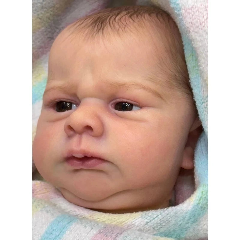 19 Inch Reborn Baby Doll Kit Kobi with Hand Drawing Hair Unfinished Already Painted  DIY Doll Parts