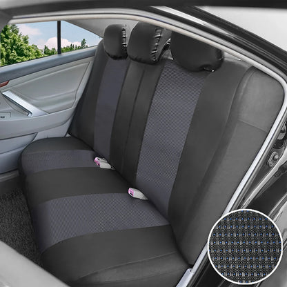 AUTOKING High Back Car Seat Covers Universal Size Fit For Most Car SUV PU Leather Spliced With Dot Jacquard Fabric Seat covers